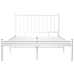 Avis Maison Chic Lit adulte - Lit simple Cadre de lit,Structure du lit Contemporain Blanc Métal 120x200 cm -MN45460