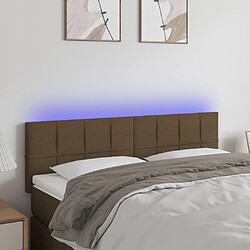 Maison Chic Tête de lit moderne à LED lumineuse pour chambre - Décoration de lit Marron Foncé 144x5x78/88 cm Tissu -MN90110