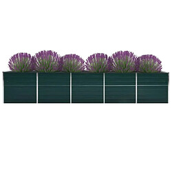 Maison Chic Jardinière,Lit surélevé de jardin - Bac à fleurs - pot de fleur Acier galvanisé 400x80x45 cm Vert -GKD59810