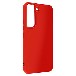 Avizar Coque Samsung Galaxy S22 Silicone Semi-rigide Finition Soft-touch Fine Rouge