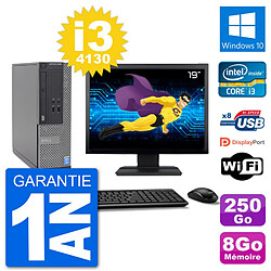 PC Dell Optiplex 3020 SFF Ecran 19" i3-4130 RAM 8Go Disque 250Go Windows 10 Wifi - Occasion