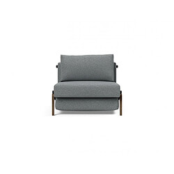 Inside 75 Fauteuil convertible lit 90 cm ILB 500 chêne fumé tissu Corocco Shadow Grey