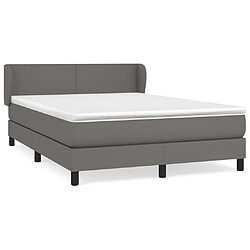 Maison Chic Lit Adulte - Lit simple Lit à sommier tapissier avec matelas moelleux - Meuble de Chambre - Gris 140x190 cm Similicuir -MN71210