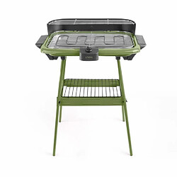 Avis Livoo Barbecue Electrique sur Pieds ou de Table Vert 2000W + Set de 4 accessoires pour barbecue Acier inoxydable avec finition bois