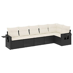 Maison Chic Ensemble Tables et chaises d'extérieur 6pcs avec coussins,Salon de jardin noir résine tressée -GKD737665