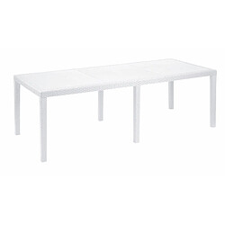 Alter Table d'extérieur rectangulaire extensible, Made in Italy, couleur blanche, Dimensions 150 x 72 x 90 cm (extensible jusqu'à 220 cm)