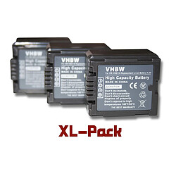 Set de 3 batteries vhbw 1000mAh pour caméscope Panasonic HDC-DX1, HDC-SD1, SD9, SD10, SD20, SD100, SD200, SD300, SD600, SD707, HDC-SDT750