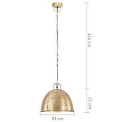 vidaXL Lampe suspendue industrielle vintage 25 W Laiton Rond 31 cm E27 pas cher