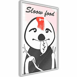 Paris Prix Affiche Murale Encadrée Sloth's Favourite Food 20 x 30 cm Blanc