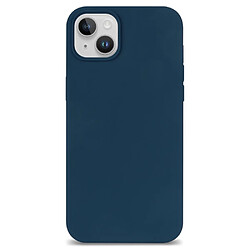 Coque en silicone doublure en fibre, mince, antichoc pour votre iPhone 14 - bleu