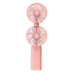 Ventilateur USB De Bureau Portable Ventilateur Personnel Rechargeable à 3 Vitesses, Double Tête Rose