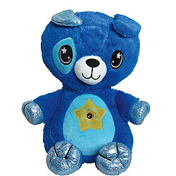 Universal Animaux farcis au ventre avec projecteur léger jouets confortables peluches lumineux mignon chiot enfant enfant enfant (bleu)