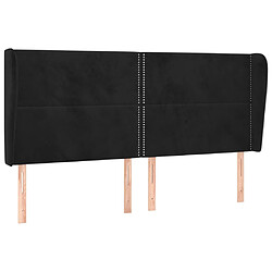 vidaXL Tête de lit avec oreilles Noir 183x23x118/128 cm Velours