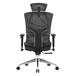 Decoshop26 Fauteuil de bureau support lombaire ergonomique dossier haut accoudoirs maille noir 04_0006219 pas cher