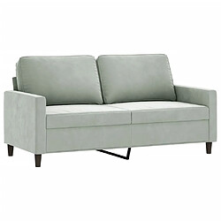 Maison Chic Canapé à 2 places,Sofa de Salon,Canapé droit Gris clair 140 cm Velours -GKD989625