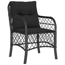 Avis Maison Chic Ensemble à manger d'extérieur 9 pcs avec coussins,Salon de jardin noir résine tressée -GKD680038