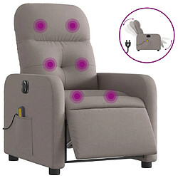 vidaXL Fauteuil de massage inclinable électrique Taupe Tissu