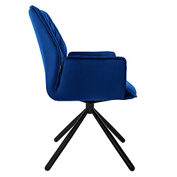 Avis ML-Design 4 Chaises de bureau pivotante en velours siège ergonomique accoudoirs bleu foncé