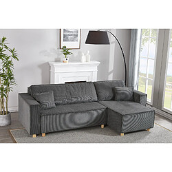 Acheter Concept Usine Canapé convertible d'angle 4 places velours côtelé gris COSY