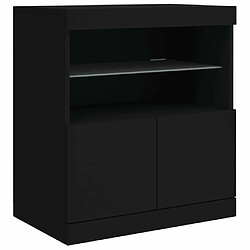 Avis Maison Chic Commode Buffet - Meuble de rangement avec lumières LED noir 60x37x67 cm -GKD19080