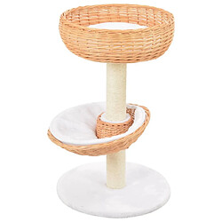 Helloshop26 Arbre à chat griffoir grattoir niche jouet animaux peluché en sisal naturel bois de saule 3702280