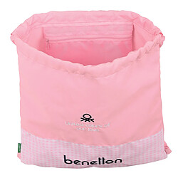 Avis Sac à dos serré par des ficelles Benetton Vichy Rose (35 x 40 x 1 cm)