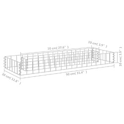 vidaXL Lit surélevé à gabion Acier galvanisé 90x30x10 cm pas cher