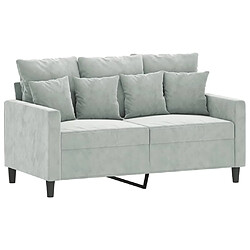 Avis Maison Chic Ensemble de canapés 2 pcs avec coussins, Canapé droit Sofa pour Salon Gris clair Velours -GKD830310