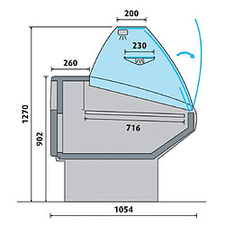 AFI COLLIN LUCY? Vitrine Réfrigérée Horizontale Bombée Ventilée - Exposition 716 mm - AFI Collin Lucy