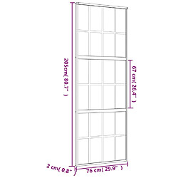 vidaXL Porte coulissante doré 76x205 cm verre ESG dépoli et aluminium pas cher