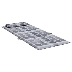 Acheter vidaXL Coussins de chaise à dossier haut lot de 6 carreaux gris