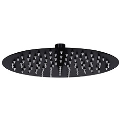 vidaXL Pomme de douche pluie Acier inoxydable 25 cm Ronde Noir