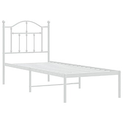 Acheter Maison Chic Lit adulte - Cadre de lit métal avec tête de lit,Structure du lit Contemporain pour chambre blanc 75x190 cm -MN27308