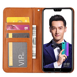 Acheter Wewoo Housse Coque Étui en cuir flip horizontal de texture de peau de pétrissage pour Huawei Honor 10avec cadre photo et support et fentes cartes et portefeuille marron