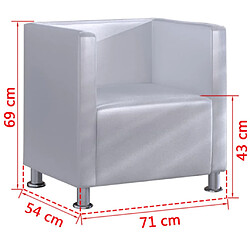 Acheter vidaXL Fauteuil cube blanc simili cuir