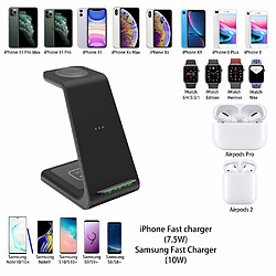 Acheter Universal Chargeur 3 en 1 Qi sans fil Support de recharge rapide pour 12Pro Max/11/XS Samsung pour Chargeur Pro | Chargeur de téléphone mobile