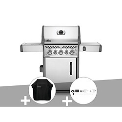 Barbecue à gaz Rogue SE 425 inox 3 brûleurs + Housse de protection + Rôtissoire / Napoleon