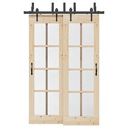 vidaXL Kit de quincaillerie de porte coulissante 152,5 cm acier noir