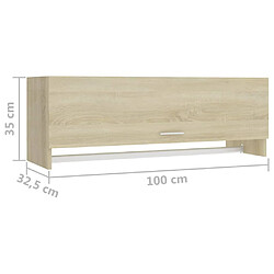 vidaXL Garde-robe chêne sonoma 100x32,5x35 cm bois d'ingénierie pas cher