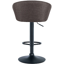 Decoshop26 Tabouret de bar assise pivotante à 360° hauteur réglable en tissu gris foncé piètement en métal noir 10_0004773