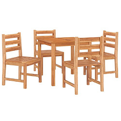 Avis Salle à dîner de jardin 5 pcs,Table et chaise à manger Bois de teck massif -MN74899