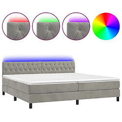 Sommier à lattes LED,Cadre à lattes de lit avec matelas pour Adulte Gris clair 200x200 cm -MN46222