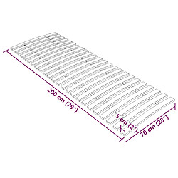 vidaXL Sommier à lattes avec 24 lattes 70x200 cm pas cher