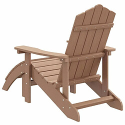 Maison Chic Chaise de jardin avec repose-pied - Fauteuil d'extérieur Adirondack PEHD Marron -MN53144 pas cher