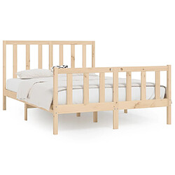 vidaXL Cadre de lit sans matelas 140x200 cm bois massif