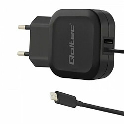 Qoltec 50190 chargeur de téléphones portables Intérieur Noir (Qoltec AC adapter | 17W | 5V | 3.4A | USB+ USB typ C)