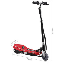 vidaXL Trottinette électrique avec LED 120 W Rouge pas cher