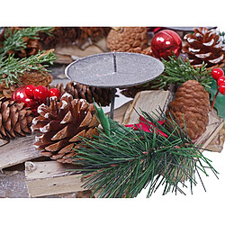 Acheter Decoshop26 Couronne de l'Avent décoration de Noël rond en bois Ø 33cm avec 4x bougies rouges 04_0002556