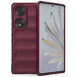 Htdmobiles Coque pour Huawei Honor 70 5G - housse etui silicone gel fine + film ecran - ROUGE BORDEAUX