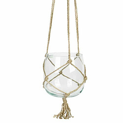 Paris Prix Boule en Verre Suspendue Chanvre 18cm Transparent & Naturel